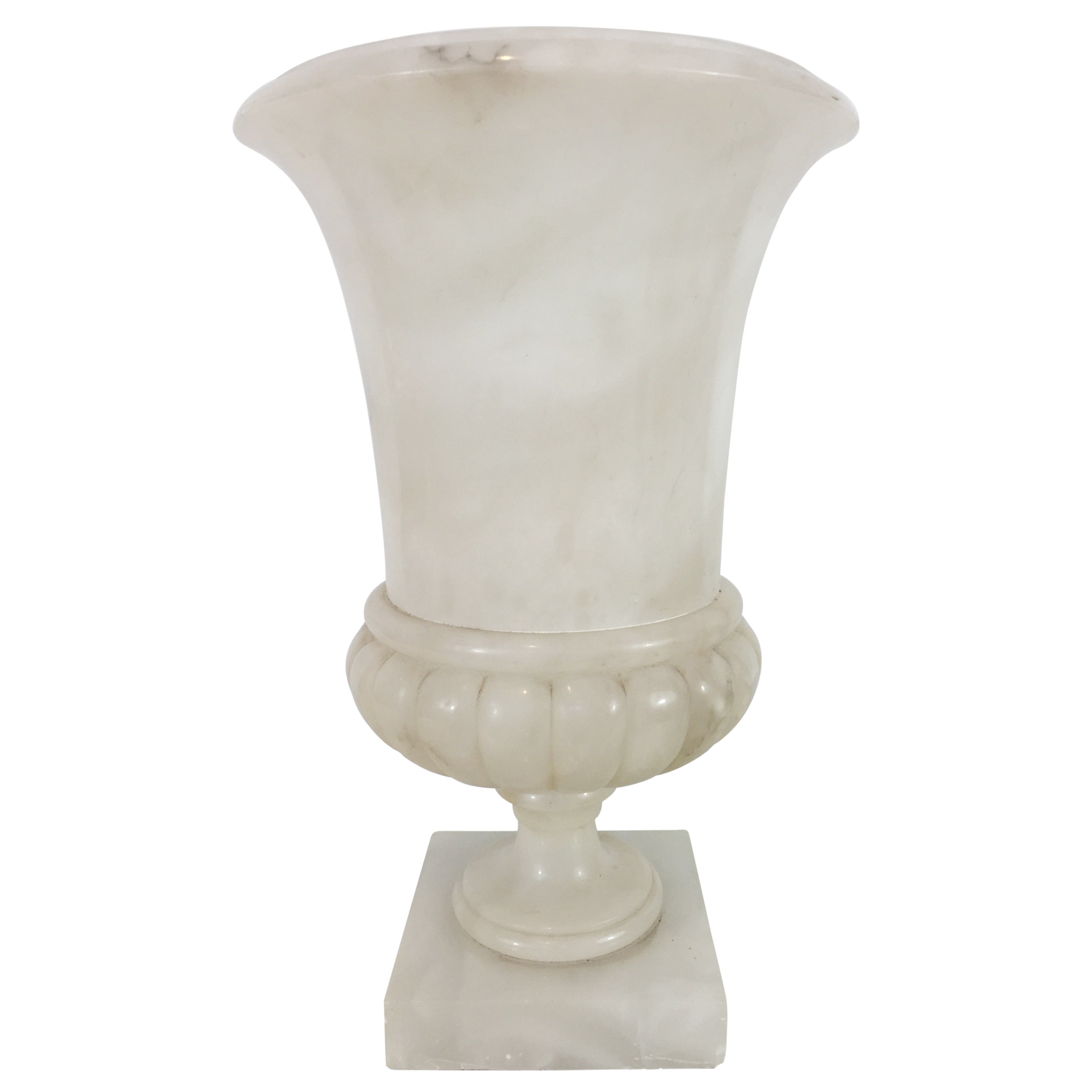 Art Deco Carved Marble Campana Urn Lamp