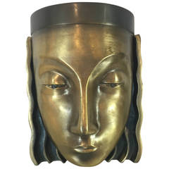 Single Art Deco Style Female Portrait Sconce