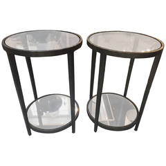 Pair of Circular Bronze Side Tables