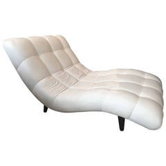Italian Calfskin Upholstered Chaise Longue