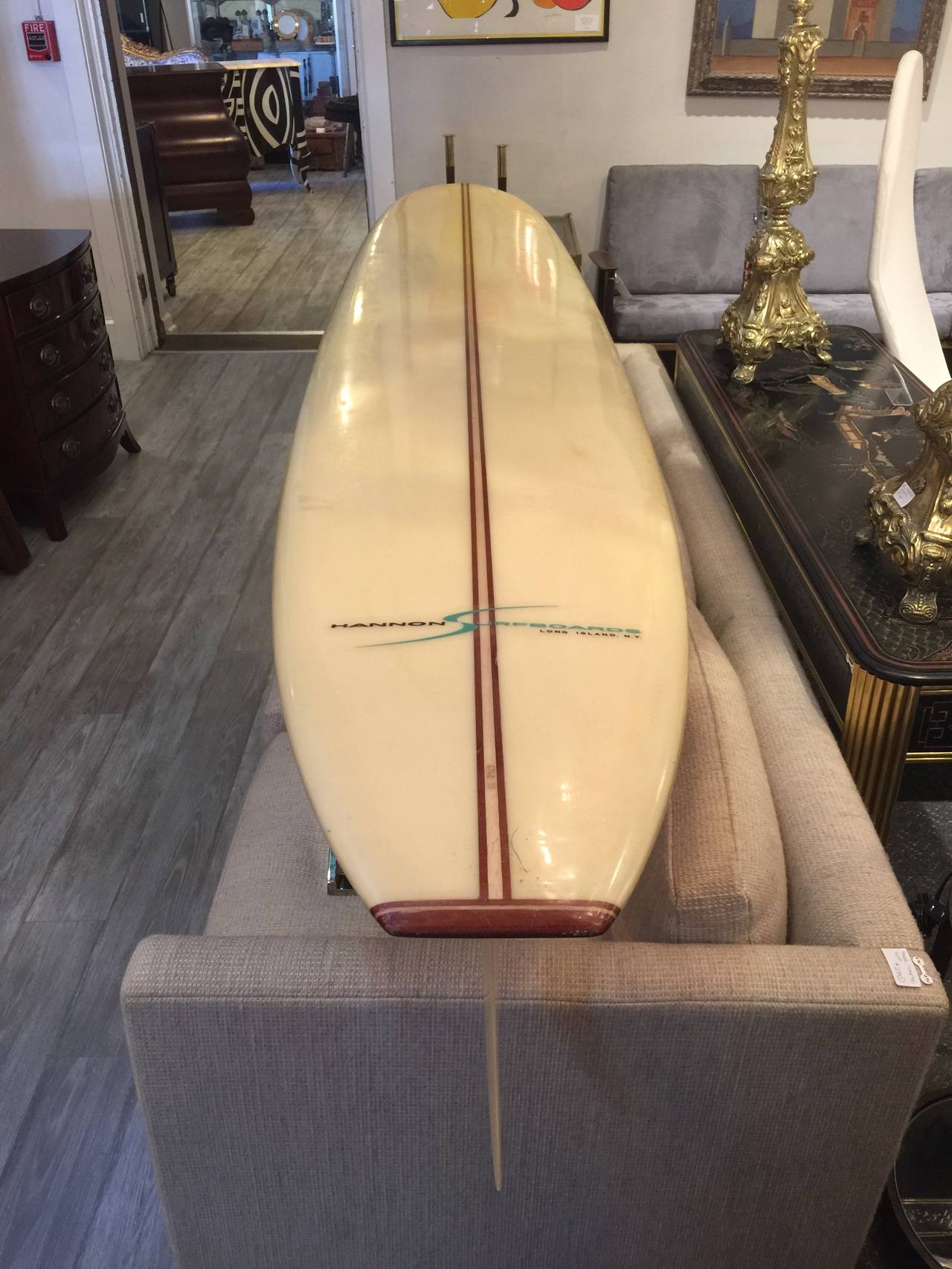 Mid-Century Modern Hannon Surfboard, circa 1964