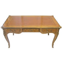 Louis XVI Style Gilt Bronze Marquetry Bureau Plat 6