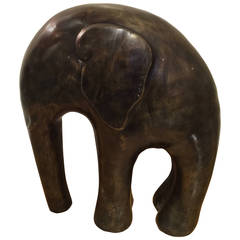 Modern Bronze Elephant Sculpture