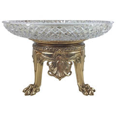 F. Barbedienne Rose Bonze and Crystal Centerpiece