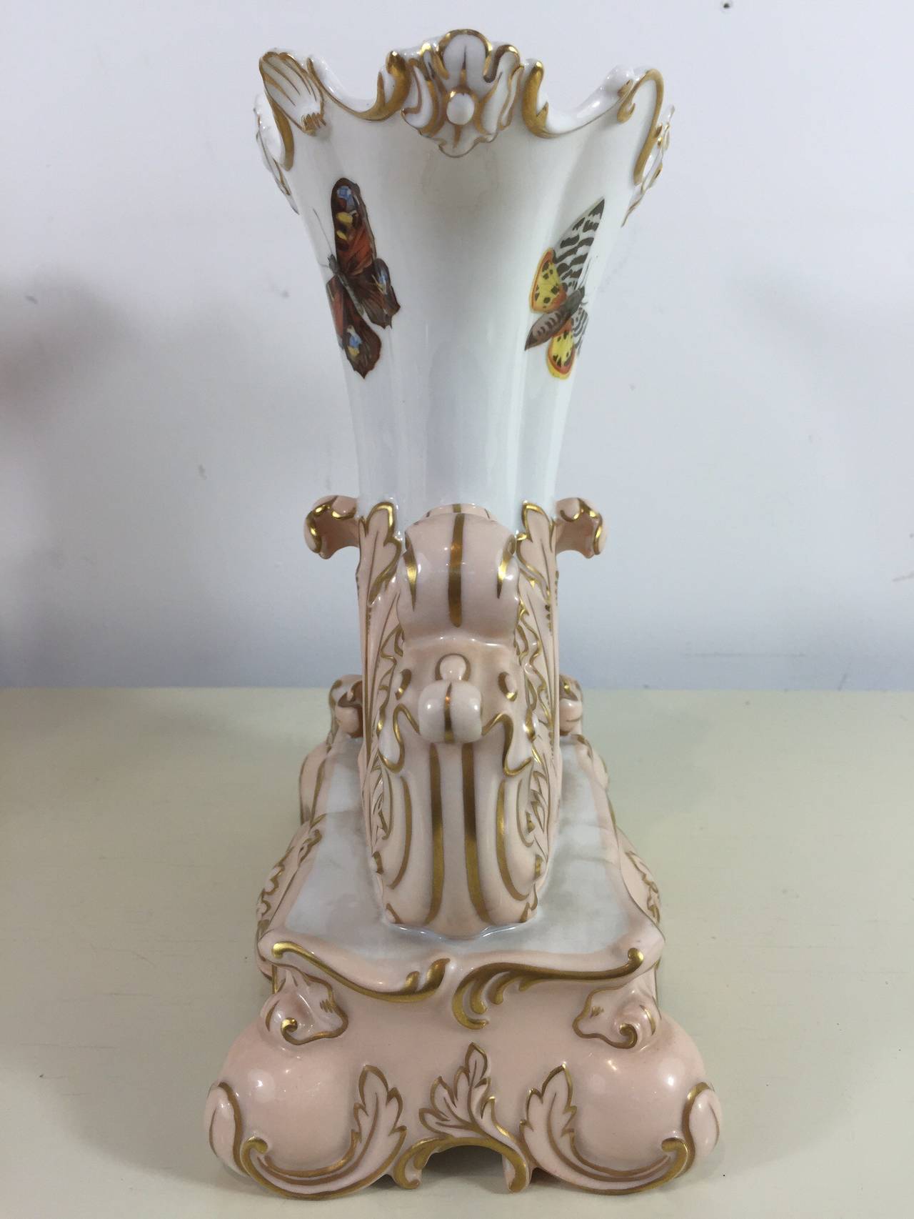 Great Britain (UK) R & L Naturalistic Cornucopia Mantle Vases