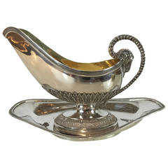 19th Century Continental Silver Neoclassical Sauceboat