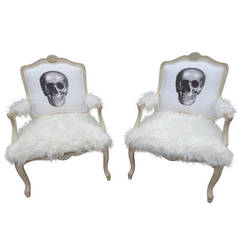 Pair of Louis XV Style Skull Chairs