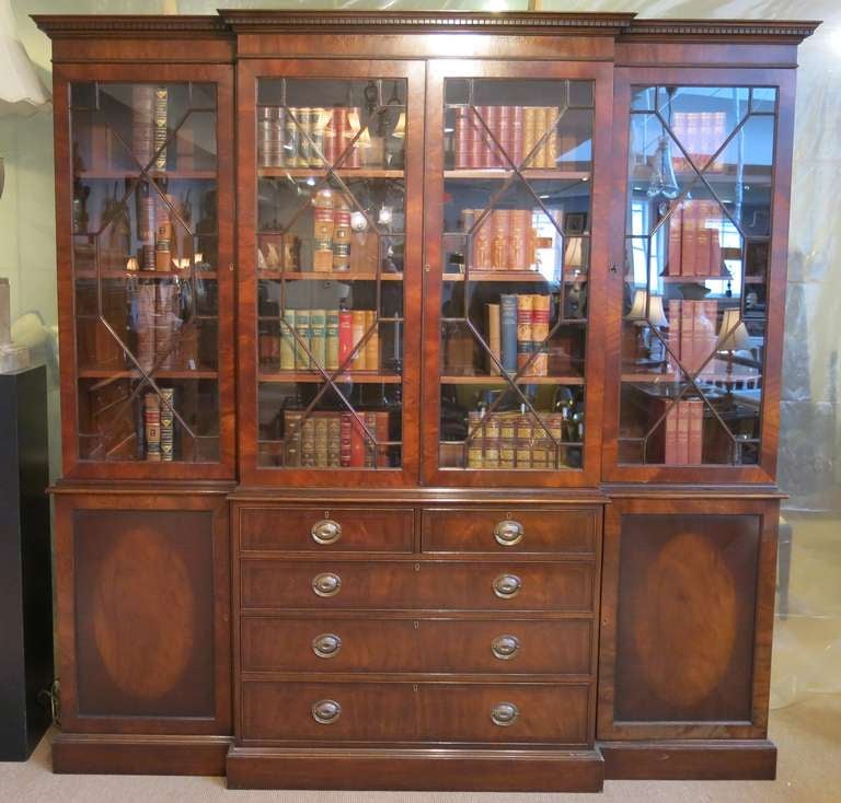 A Style Mahogany Breakfront Bookcase At 1stdibs DD8