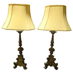 18th Century Silvered Metal Lamps