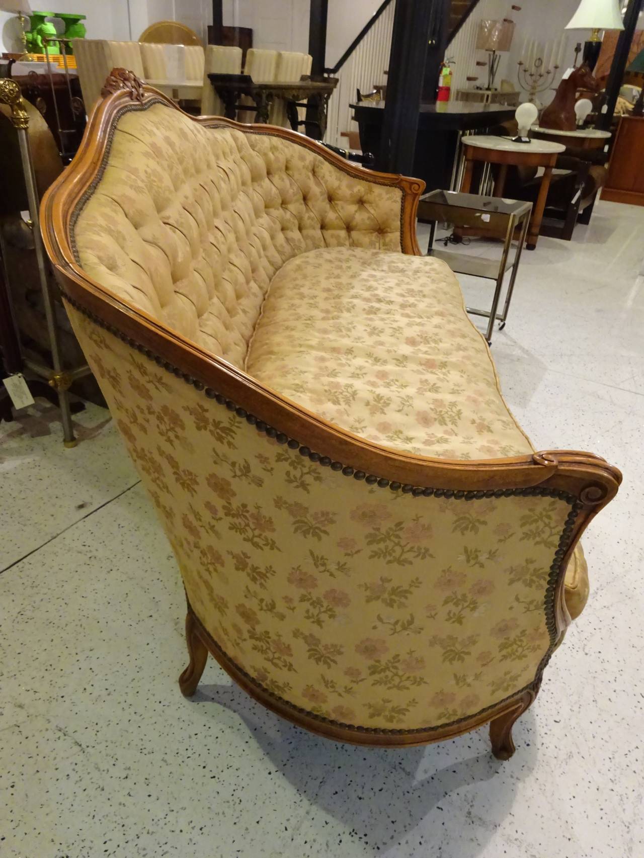 Carved 19th Century Louis XV Style Sofa