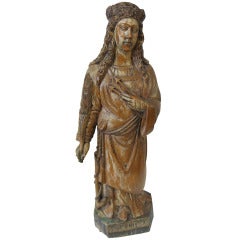 19th Century Reliquary  Figure Inscribed "St. Filomena"