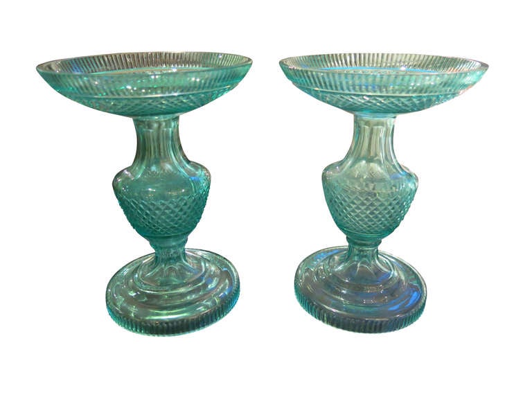 A Rare Pair of Anglo/Irish Turquoise Candlesticks