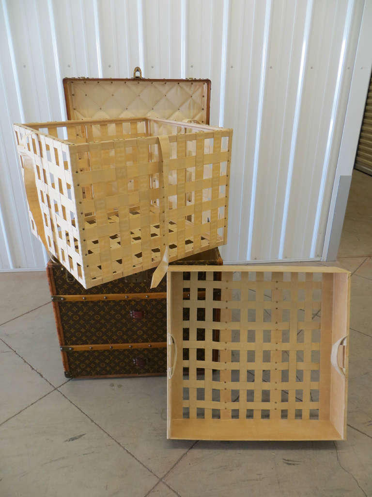 Wood Louis Vuitton Monogram Canvas Cube Trunk in Amazing Condition
