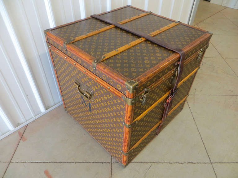 French Louis Vuitton Monogram Canvas Cube Trunk in Amazing Condition
