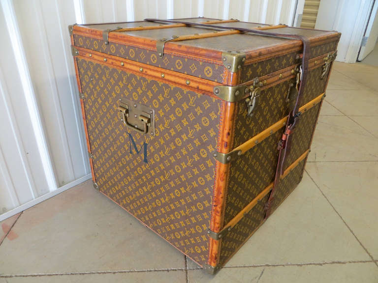 French Louis Vuitton Monogram Canvas Cube Trunk in Amazing Condition