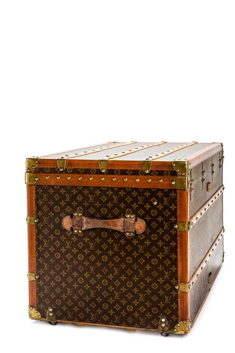 French Louis Vuitton Monogram Canvas Full-Size Ladies' Wardrobe Trunk