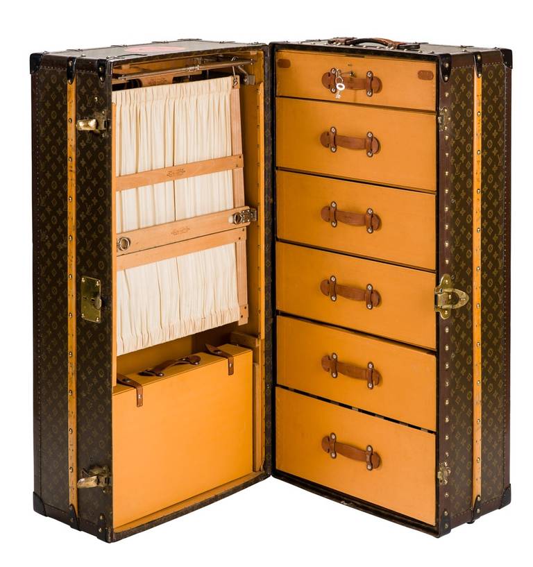 Wood Louis Vuitton Monogram Wardrobe Trunk, circa 1940s