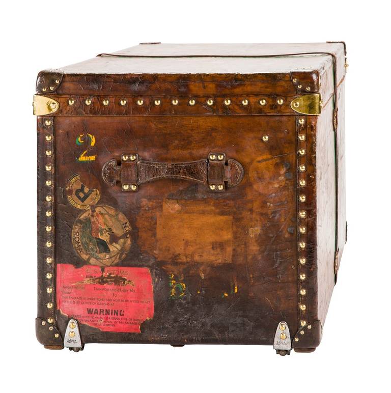 Louis Vuitton Calf's Leather Steamer Trunk, circa 1930s In Good Condition For Sale In Scottsdale, AZ