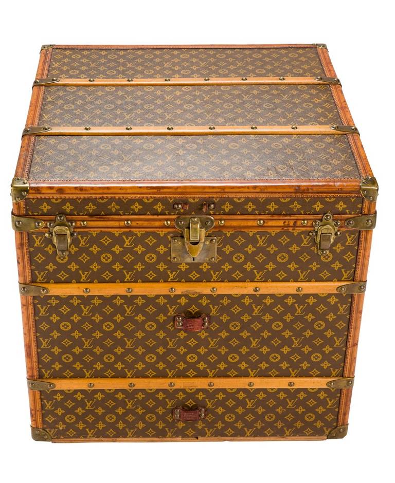 Louis Vuitton monogram canvas cube steamer trunk, circa 1910s-1920s; price: $37,000. Dimensions: 24.5