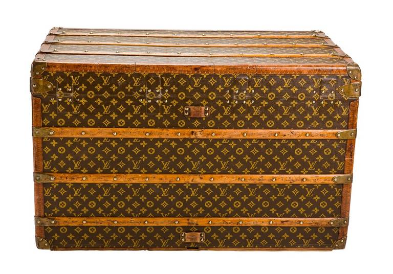 French Louis Vuitton Monogram Canvas Steamer Trunk