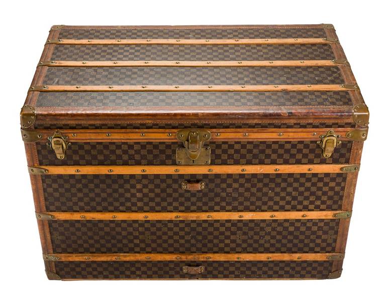 Louis Vuitton Damier canvas steamer trunk, circa 1900s; Dimensions: 40