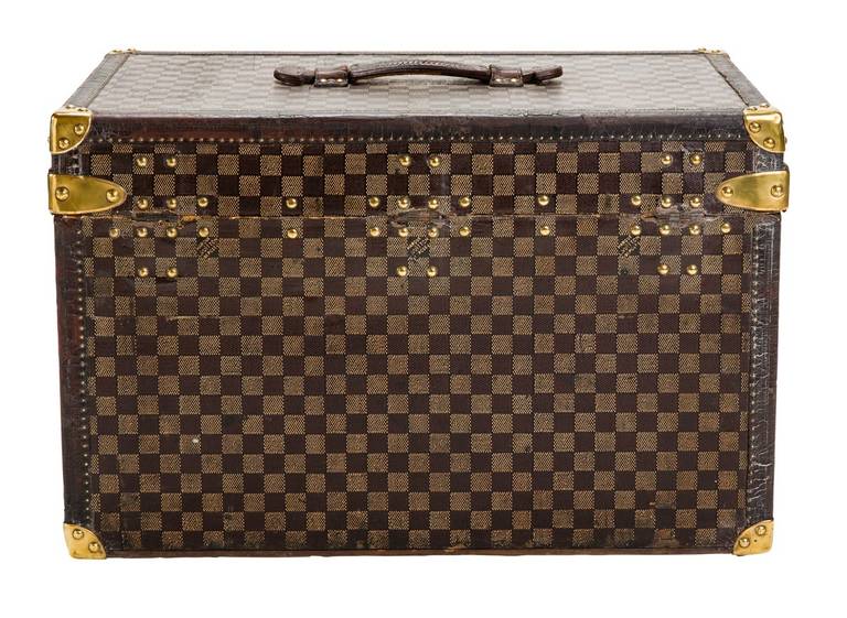 French Louis Vuitton Damier Canvas Small Steamer Trunk