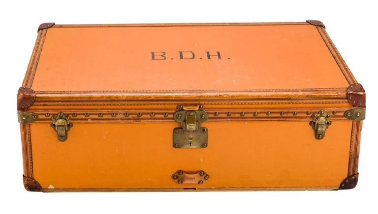 Louis Vuitton Orange Vuittonite Cabin Trunk, Circa 1940's; Price: $9,900. Dimensions: 40
