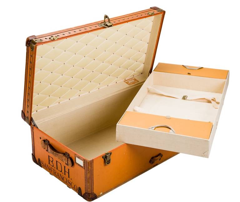 Wood Louis Vuitton Orange Vuittonite Cabin Trunk