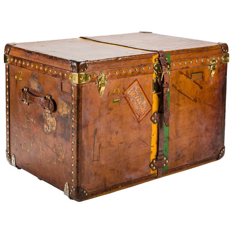 Louis Vuitton Calf&#39;s Leather Steamer Trunk, circa 1930s For Sale at 1stdibs