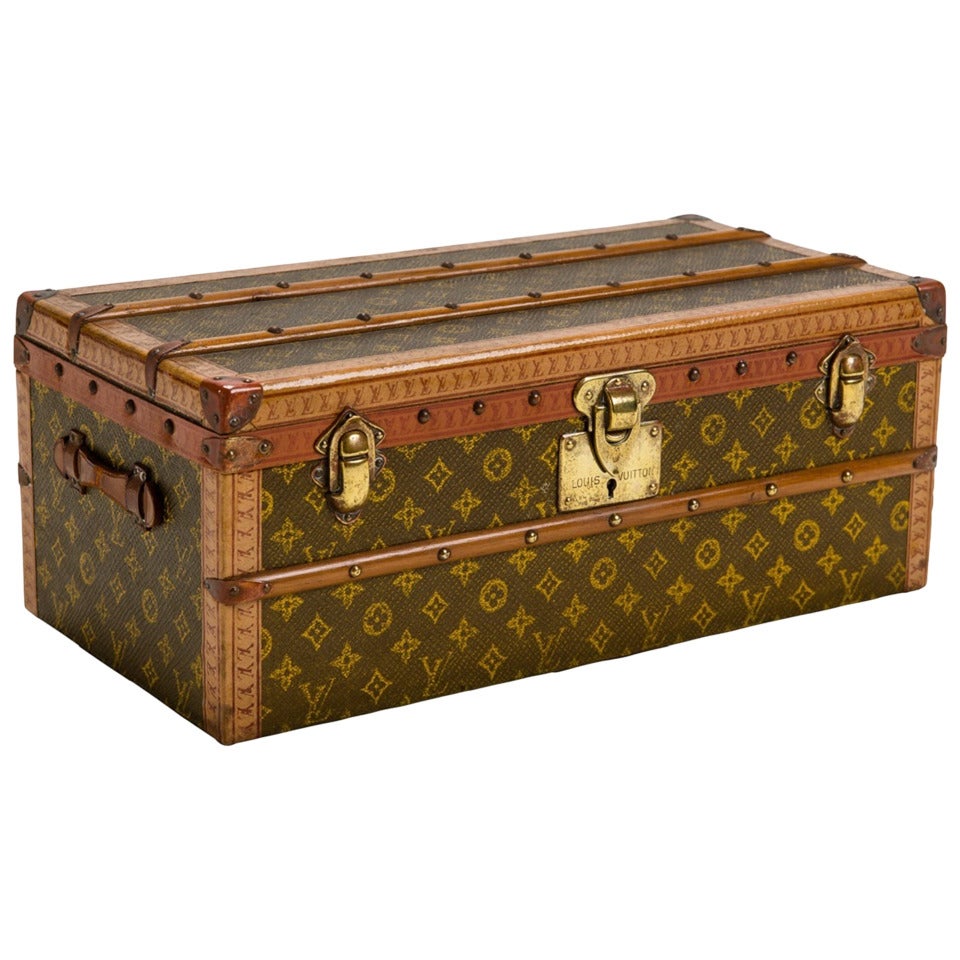 Louis Vuitton Monogram Canvas Blue Interior Flower Trunk