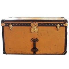 Used Louis Vuitton Yellow Canvas Shoe Trunk circa Early 20th Century