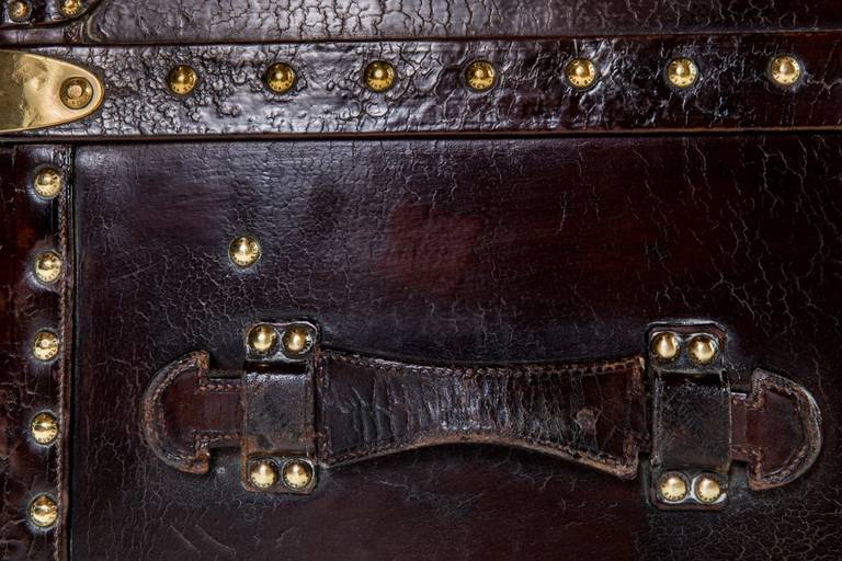 Louis Vuitton Brown Leather Shoe Locker For Sale 2