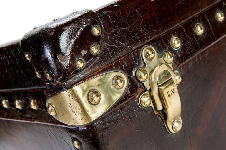 Louis Vuitton Brown Leather Shoe Locker For Sale 3