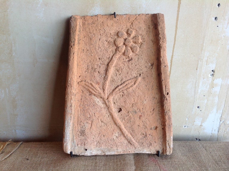 Antique Carved Italian Roof Tile