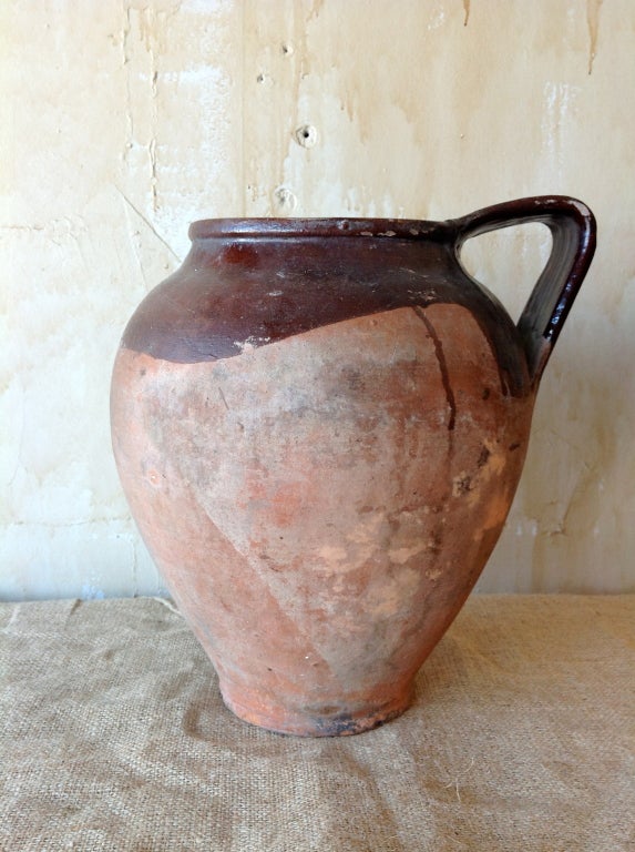Glazed Antique Water Jug from Umbria For Sale