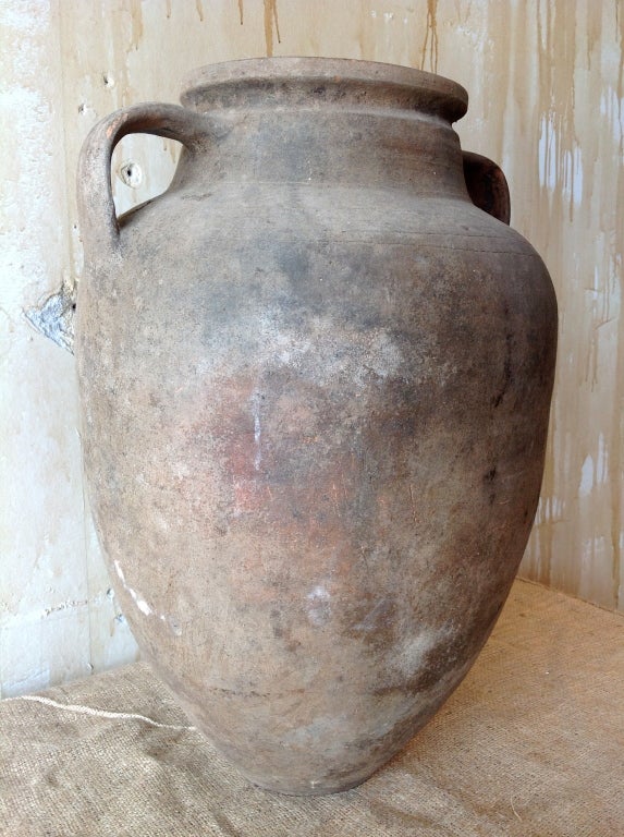 Glazed Antique Oil Jar from Calabria For Sale