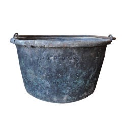 Charred Italian antique copper pot