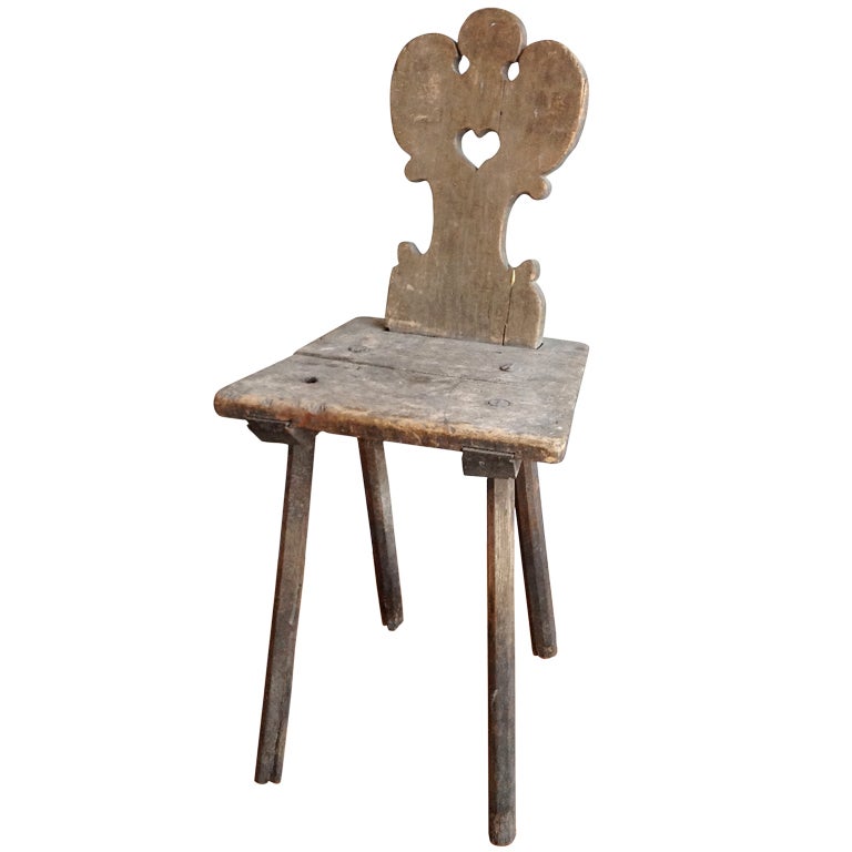 Antique Rustic Farm Chair from Tuscany For Sale at 1stDibs