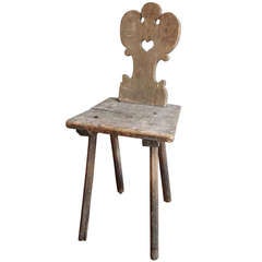 Antique Rustic Farm Chair from Tuscany