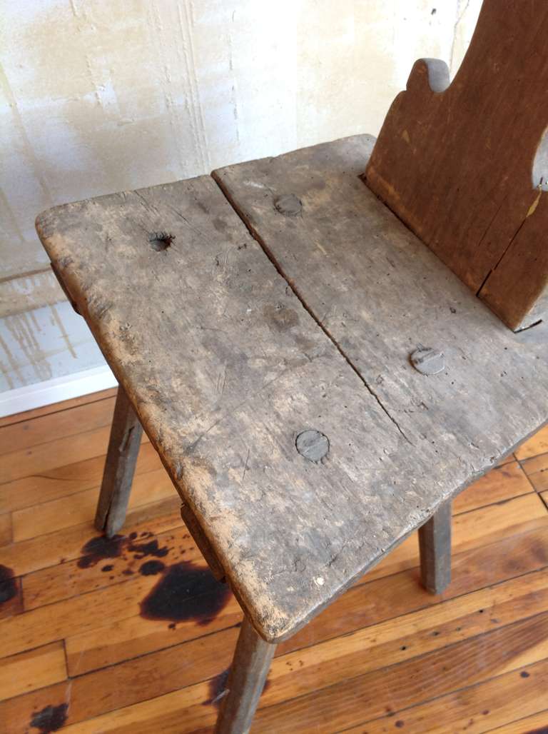 19th Century Antique Rustic Farm Chair from Tuscany For Sale