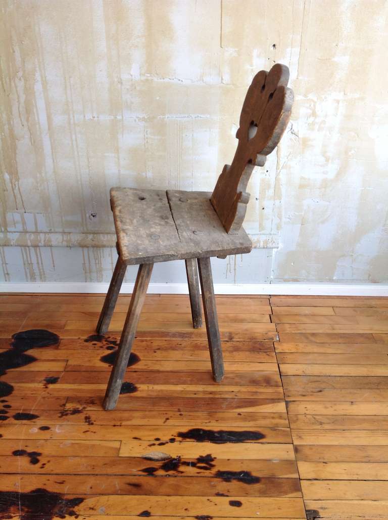 Italian Antique Rustic Farm Chair from Tuscany For Sale