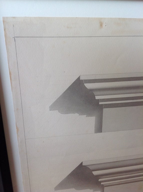 Morando Morandi Watercolor of Architectural Mouldings