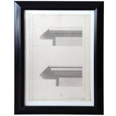 Antique Morando Morando Watercolor of Architectural Mouldings