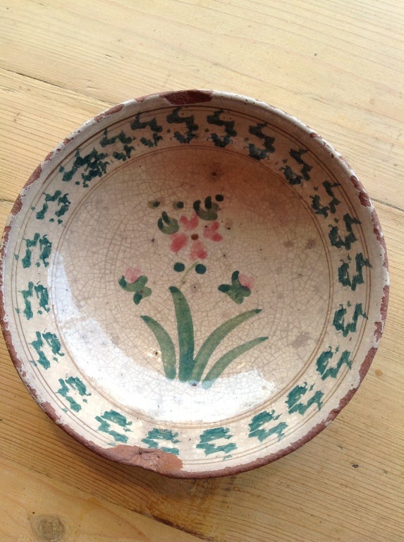 Glazed Antique Bowl from Puglia, Italy For Sale