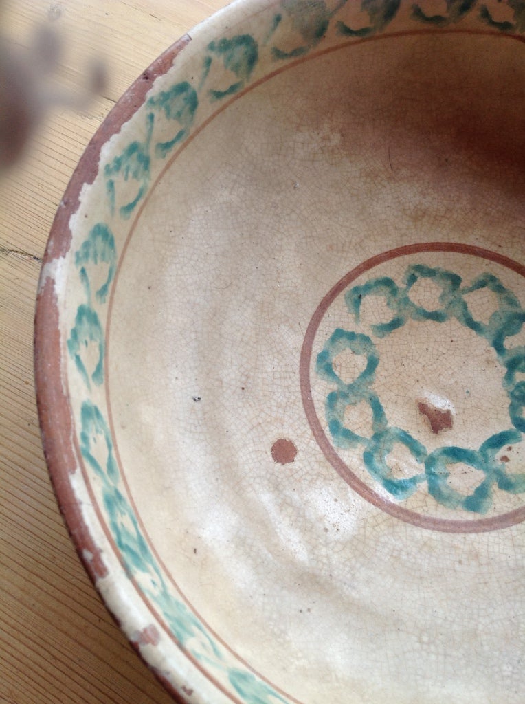 Italian Antique Bowl from Puglia, Italy For Sale