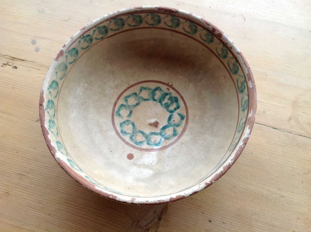 Glazed Antique Bowl from Puglia, Italy For Sale