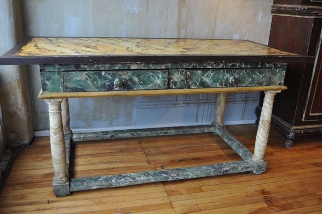 Italian antique marbleized table