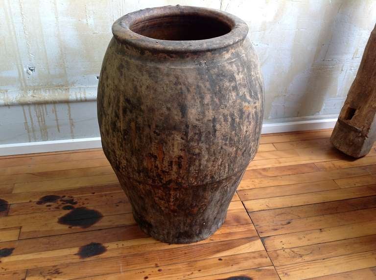 19th Century Antique Spanish OIl Jar For Sale
