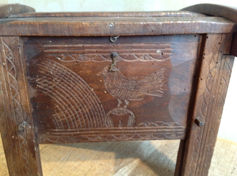 Antique Miniature Trunk from Sardinia, Italy In Good Condition For Sale In DeSoto, KS