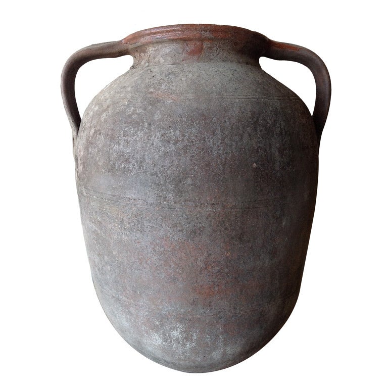 Antique Calabrian Olive Oil Jar from Italy For Sale